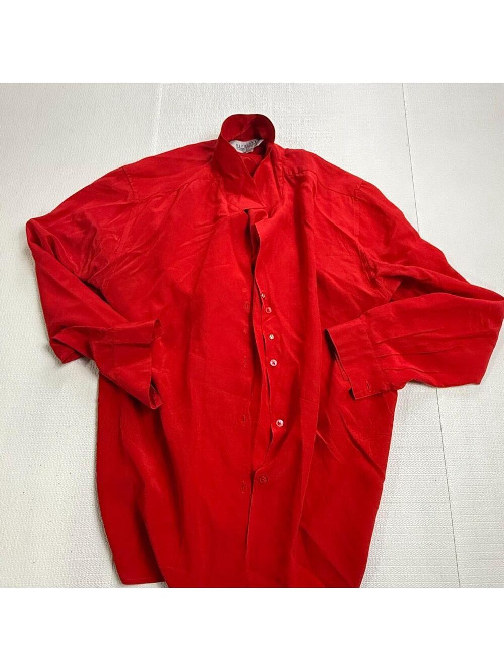 Nordstrom Red Long Sleeve Button Blouse